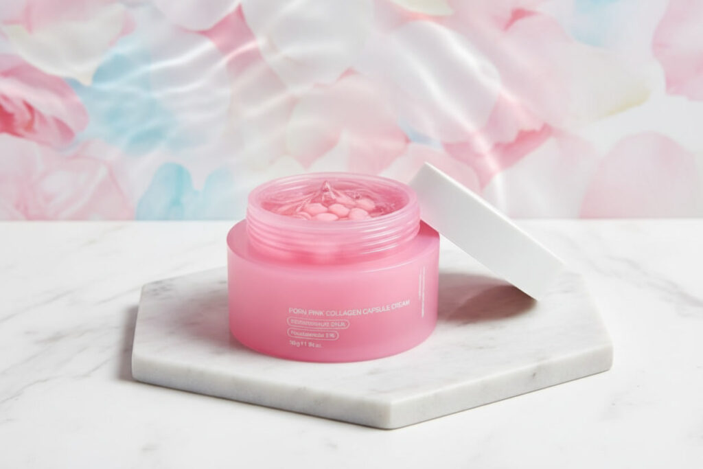 pdrn pink collagen capsule cream for uneven skin tone care