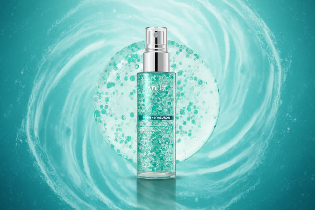 ANUA PDRN Facial Serum Spray Real Glowing Results anua pdrn facial serum spray bottle showing pdrn 2000ppm collagen glow mist for hydration and dewy skin