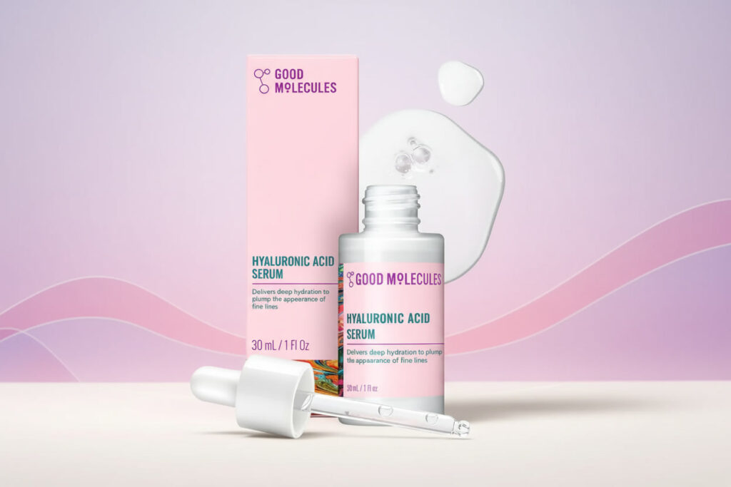 Hyaluronic Acid Serum That Plumps Dry Skin Fast good molecules hyaluronic acid serum bottle for deep skin hydration