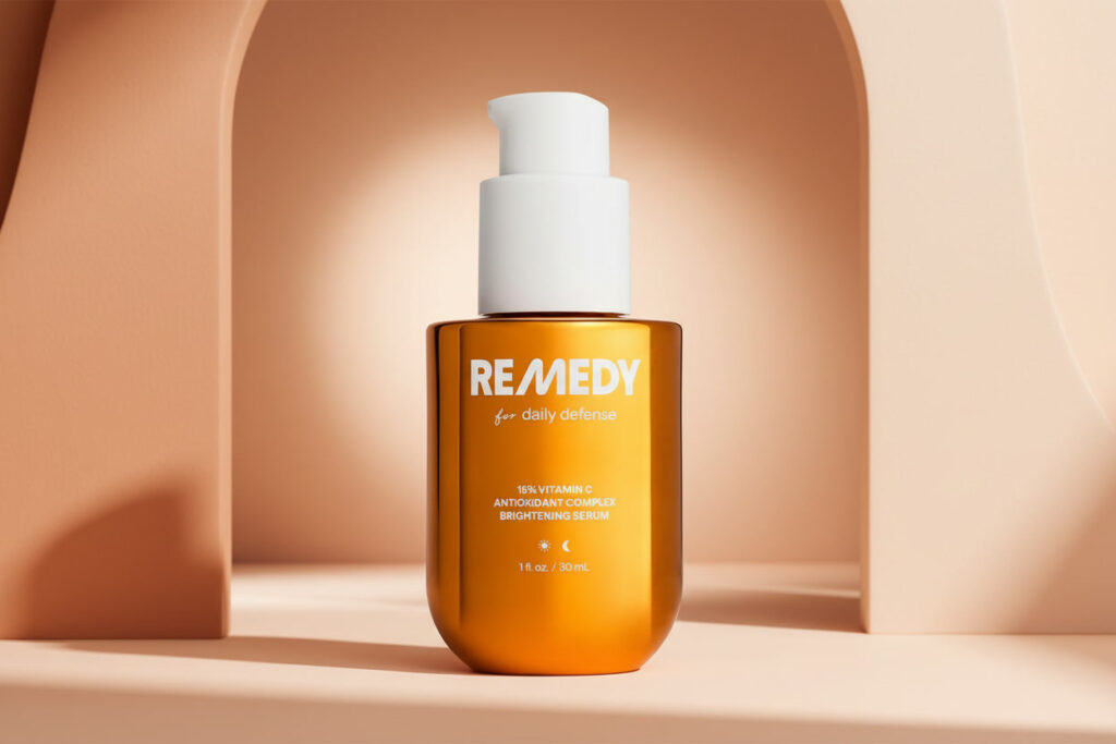 remedy science 15% vitamin c serum bottle for brightening dull skin
