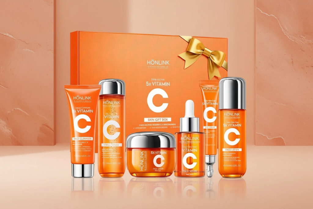 Vitamin C Skincare Set: 6 Honest Products That Work uztuzt vitamin c skincare set with 6 products including toner serum cleanser and moisturizer