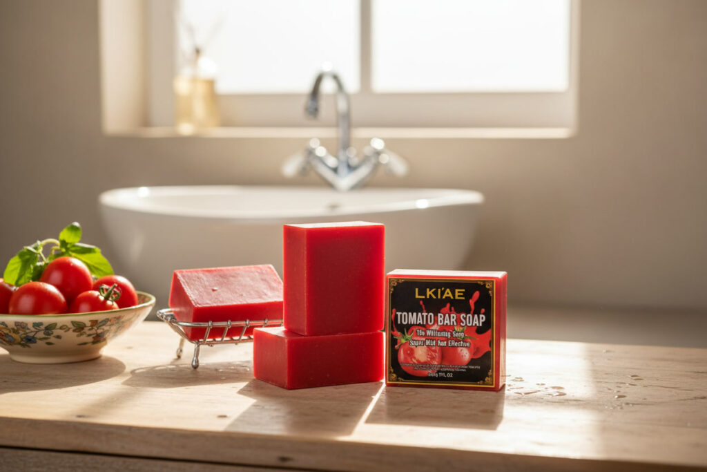 tomato whitening soap for dark spots and bright skin