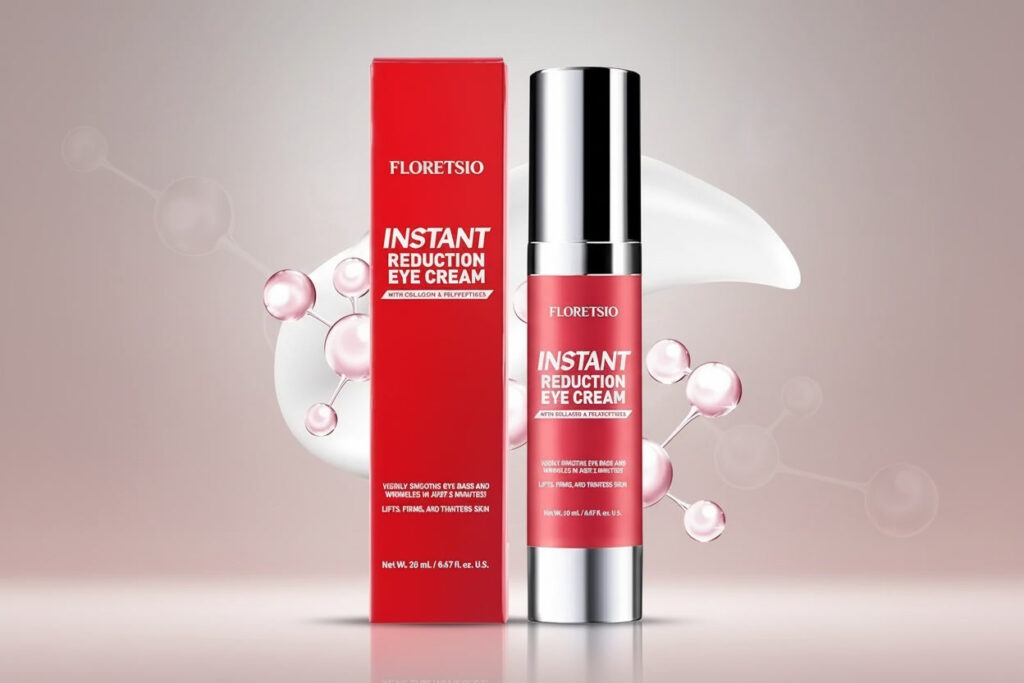Best Instant Eye Lift Cream for Bags & Wrinkles floretsio instant eye lift cream jar for under eye bags and wrinkles