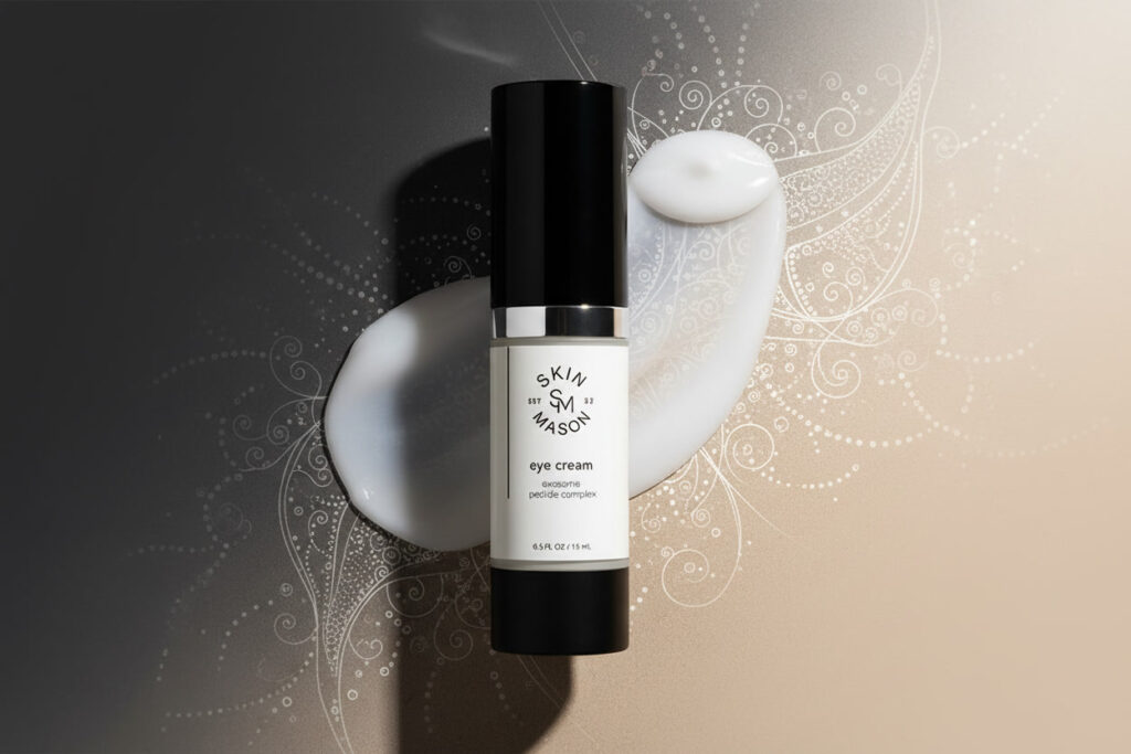 Best Retinol Eye Cream for Dark Circles? We Break Down the SkinMason Formula skinmason retinol eye cream for dark circles and puffiness on white background